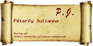 Péterfy Julianna névjegykártya